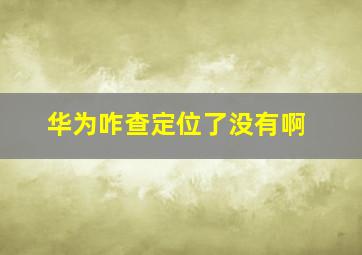 华为咋查定位了没有啊