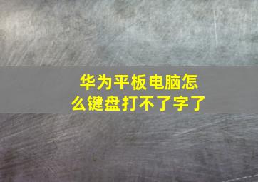 华为平板电脑怎么键盘打不了字了