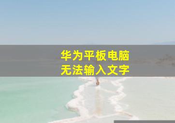 华为平板电脑无法输入文字