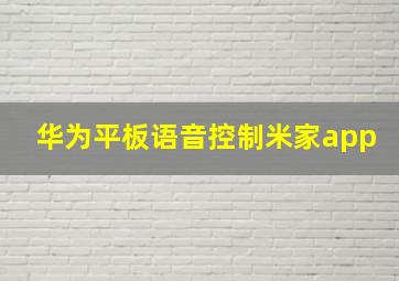 华为平板语音控制米家app