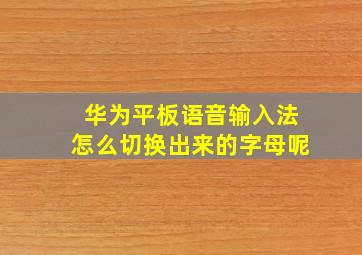 华为平板语音输入法怎么切换出来的字母呢