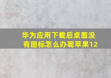 华为应用下载后桌面没有图标怎么办呢苹果12