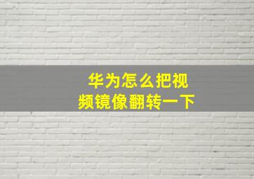 华为怎么把视频镜像翻转一下