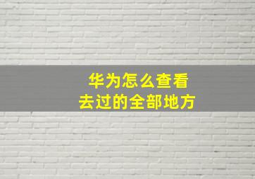 华为怎么查看去过的全部地方