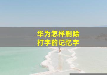 华为怎样删除打字的记忆字