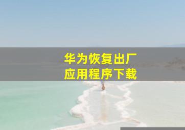 华为恢复出厂应用程序下载