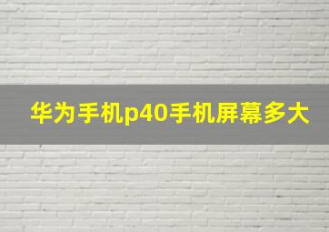 华为手机p40手机屏幕多大