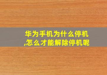 华为手机为什么停机,怎么才能解除停机呢