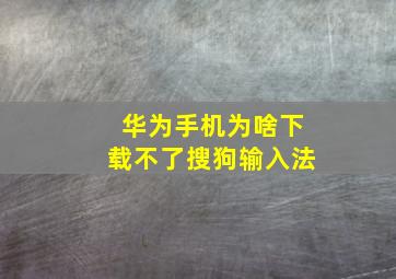 华为手机为啥下载不了搜狗输入法