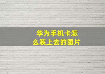 华为手机卡怎么装上去的图片