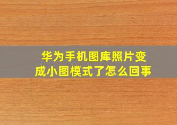 华为手机图库照片变成小图模式了怎么回事