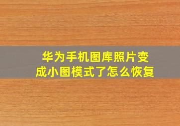 华为手机图库照片变成小图模式了怎么恢复