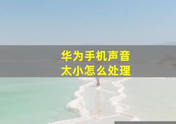 华为手机声音太小怎么处理