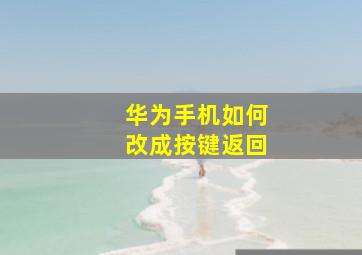 华为手机如何改成按键返回