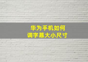 华为手机如何调字幕大小尺寸