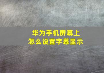 华为手机屏幕上怎么设置字幕显示