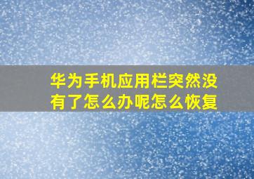 华为手机应用栏突然没有了怎么办呢怎么恢复