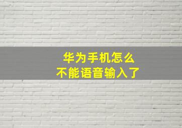 华为手机怎么不能语音输入了