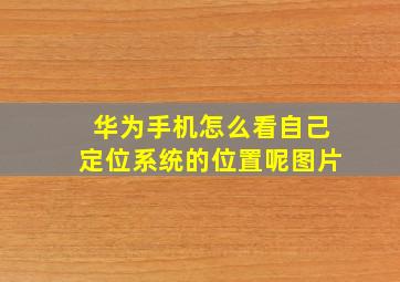 华为手机怎么看自己定位系统的位置呢图片