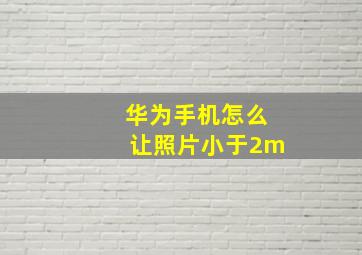 华为手机怎么让照片小于2m