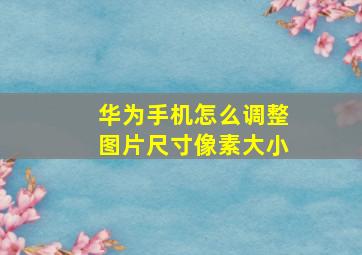 华为手机怎么调整图片尺寸像素大小