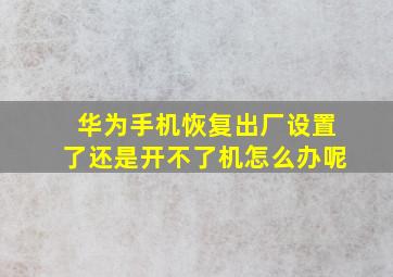 华为手机恢复出厂设置了还是开不了机怎么办呢