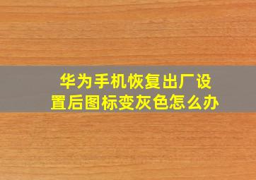 华为手机恢复出厂设置后图标变灰色怎么办