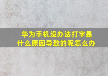 华为手机没办法打字是什么原因导致的呢怎么办