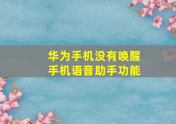 华为手机没有唤醒手机语音助手功能