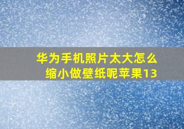 华为手机照片太大怎么缩小做壁纸呢苹果13