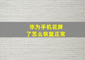 华为手机花屏了怎么恢复正常