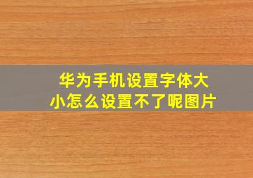 华为手机设置字体大小怎么设置不了呢图片