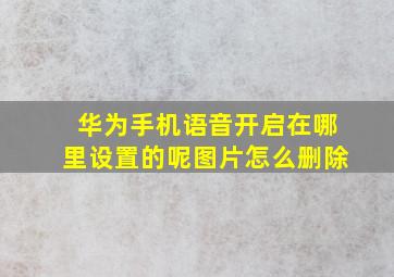 华为手机语音开启在哪里设置的呢图片怎么删除