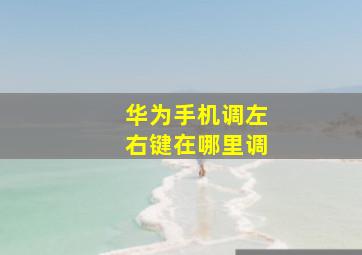 华为手机调左右键在哪里调