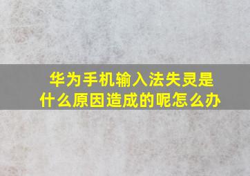 华为手机输入法失灵是什么原因造成的呢怎么办