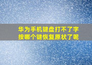 华为手机键盘打不了字按哪个键恢复原状了呢