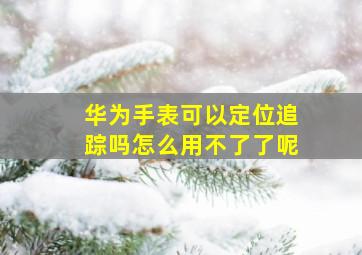 华为手表可以定位追踪吗怎么用不了了呢