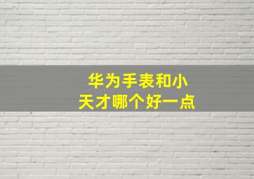 华为手表和小天才哪个好一点