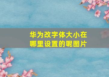 华为改字体大小在哪里设置的呢图片