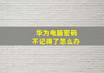 华为电脑密码不记得了怎么办