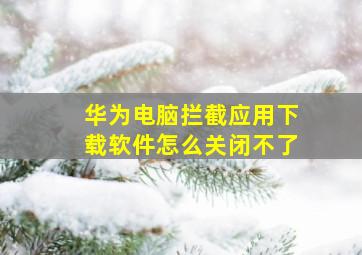 华为电脑拦截应用下载软件怎么关闭不了