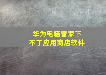 华为电脑管家下不了应用商店软件