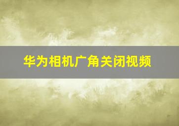 华为相机广角关闭视频