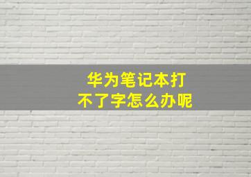 华为笔记本打不了字怎么办呢