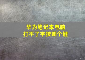 华为笔记本电脑打不了字按哪个键