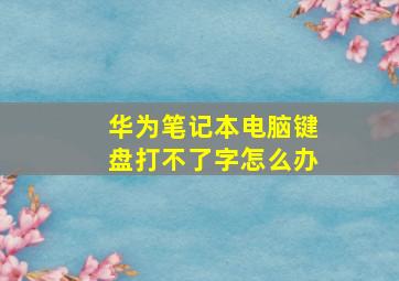 华为笔记本电脑键盘打不了字怎么办