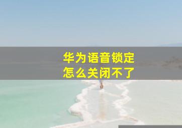 华为语音锁定怎么关闭不了