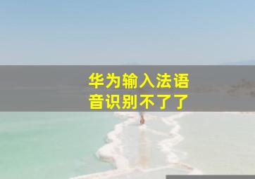 华为输入法语音识别不了了