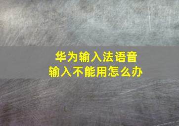 华为输入法语音输入不能用怎么办