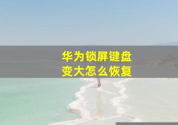 华为锁屏键盘变大怎么恢复